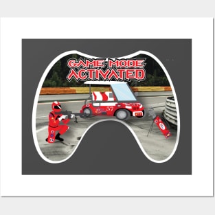 Red Race track Game Mode Activated White Trim Posters and Art